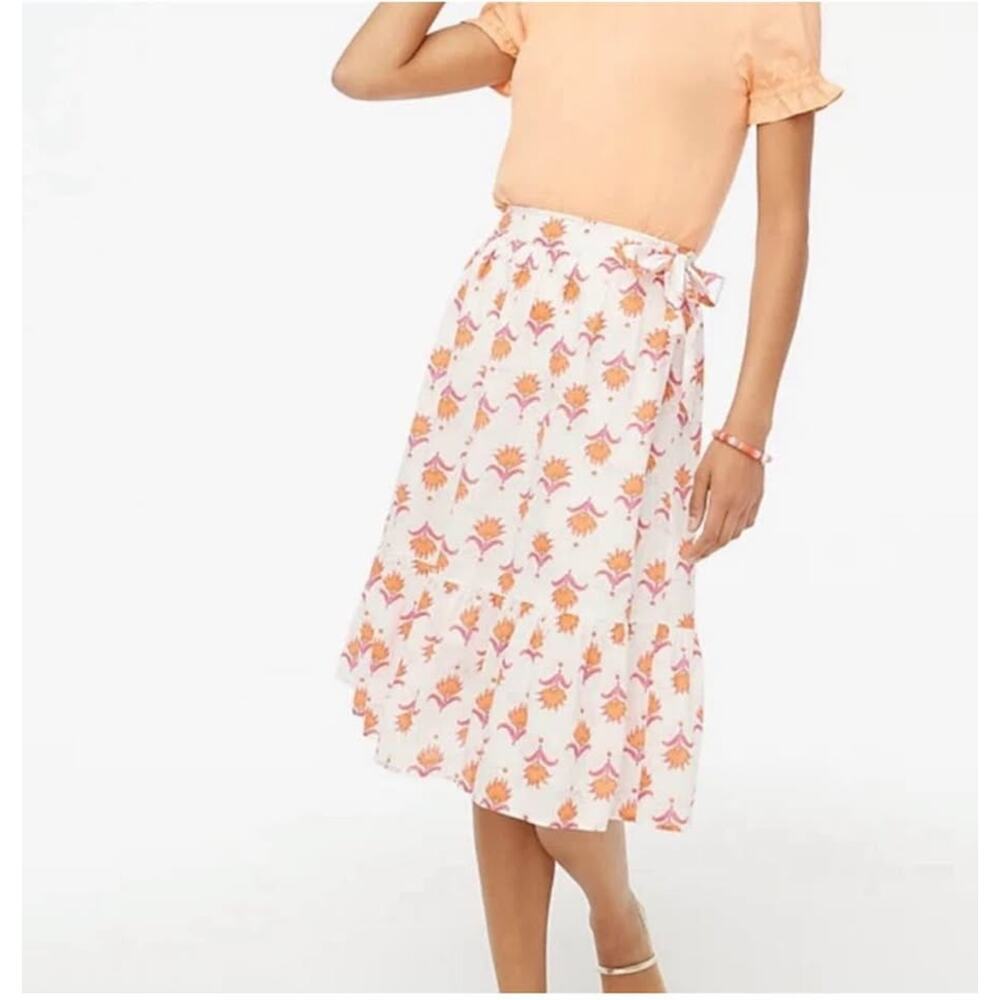 Sz 6 - J Crew Faux Wrap Midi Skirt - Picture 6 of 7